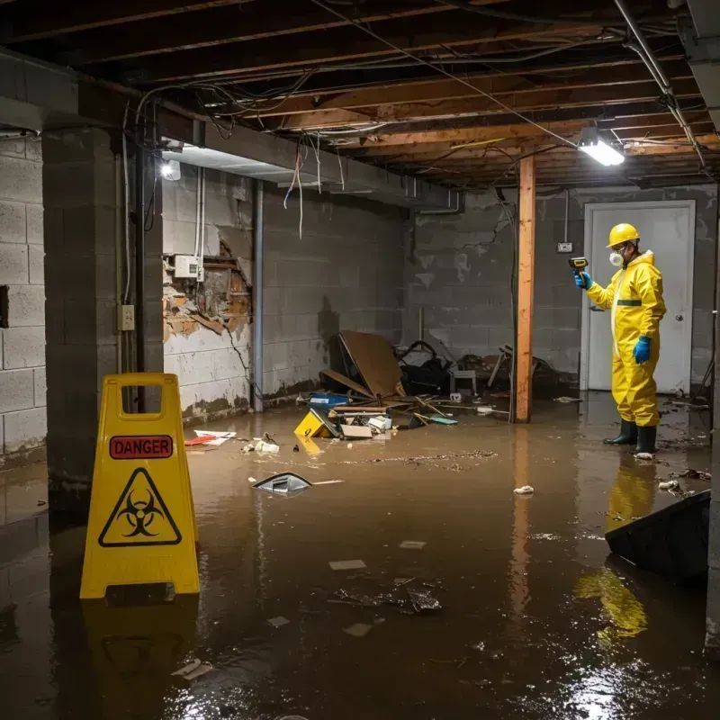 Flooded Basement Electrical Hazard in Columbia, NC Property