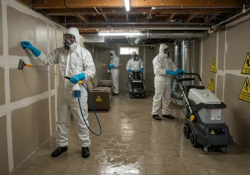 Basement Moisture Removal and Structural Drying process in Columbia, NC